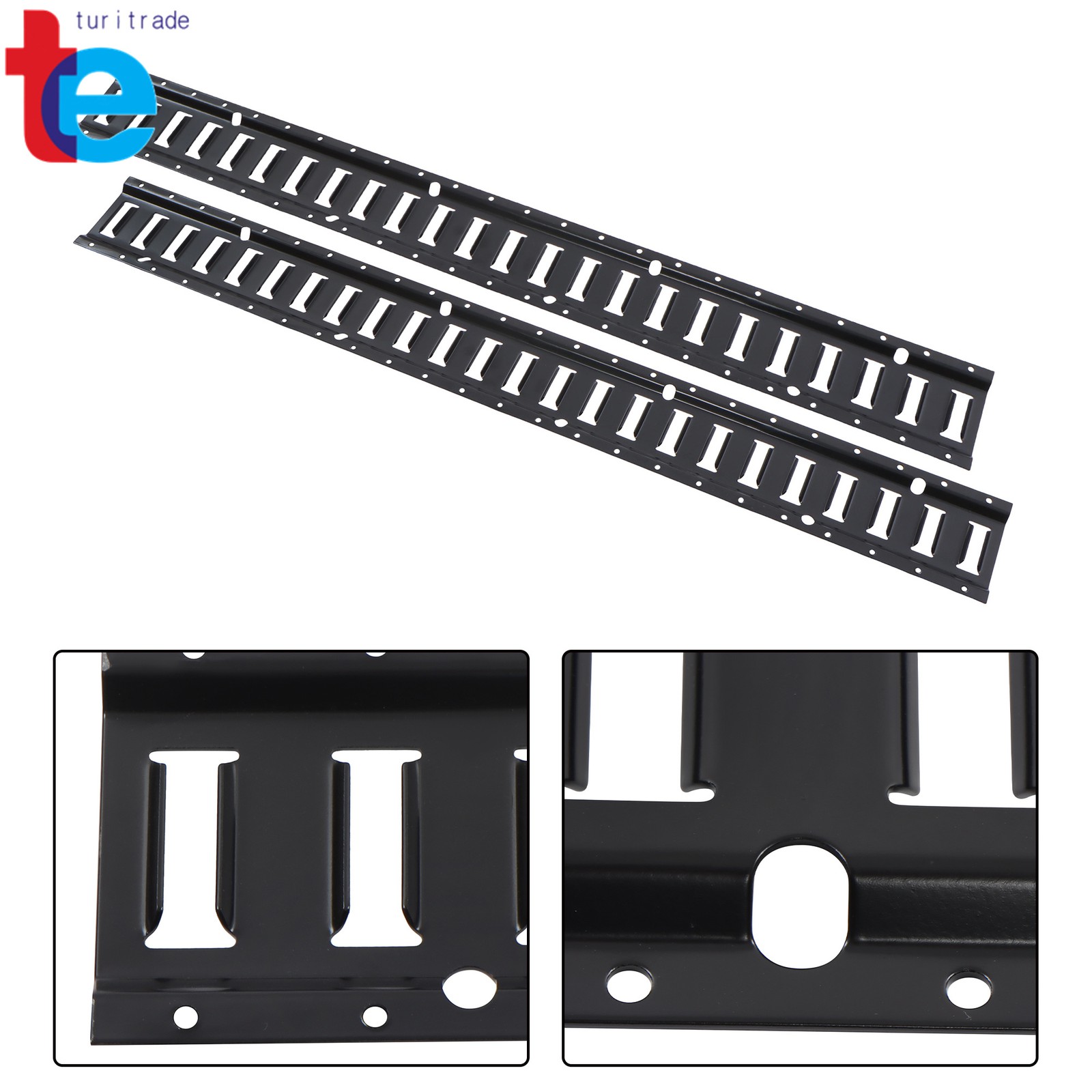 2 Pack 4' E Tie Down Rail Kit For Cargo Trailers Power Coated E-Tracks