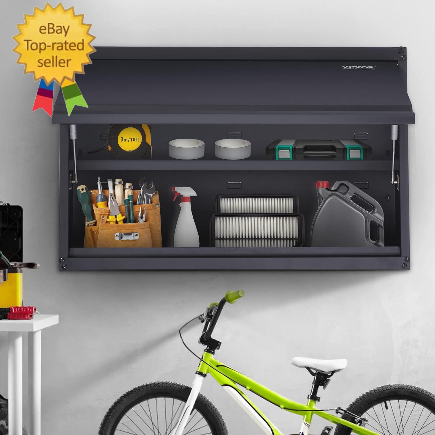 Metal Storage Cabinet, 120Lbs Load Capacity per Shelf, 20'' Tall Wall-Mounted