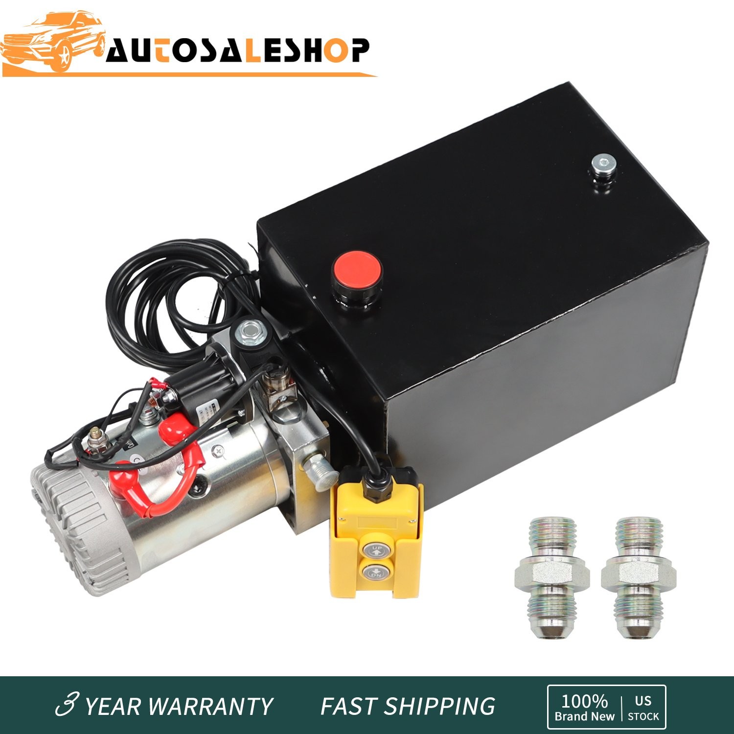 12V 13 Quart Hydraulic Pump Power Unit Single Acting 12L Steel Tank for Car Lift