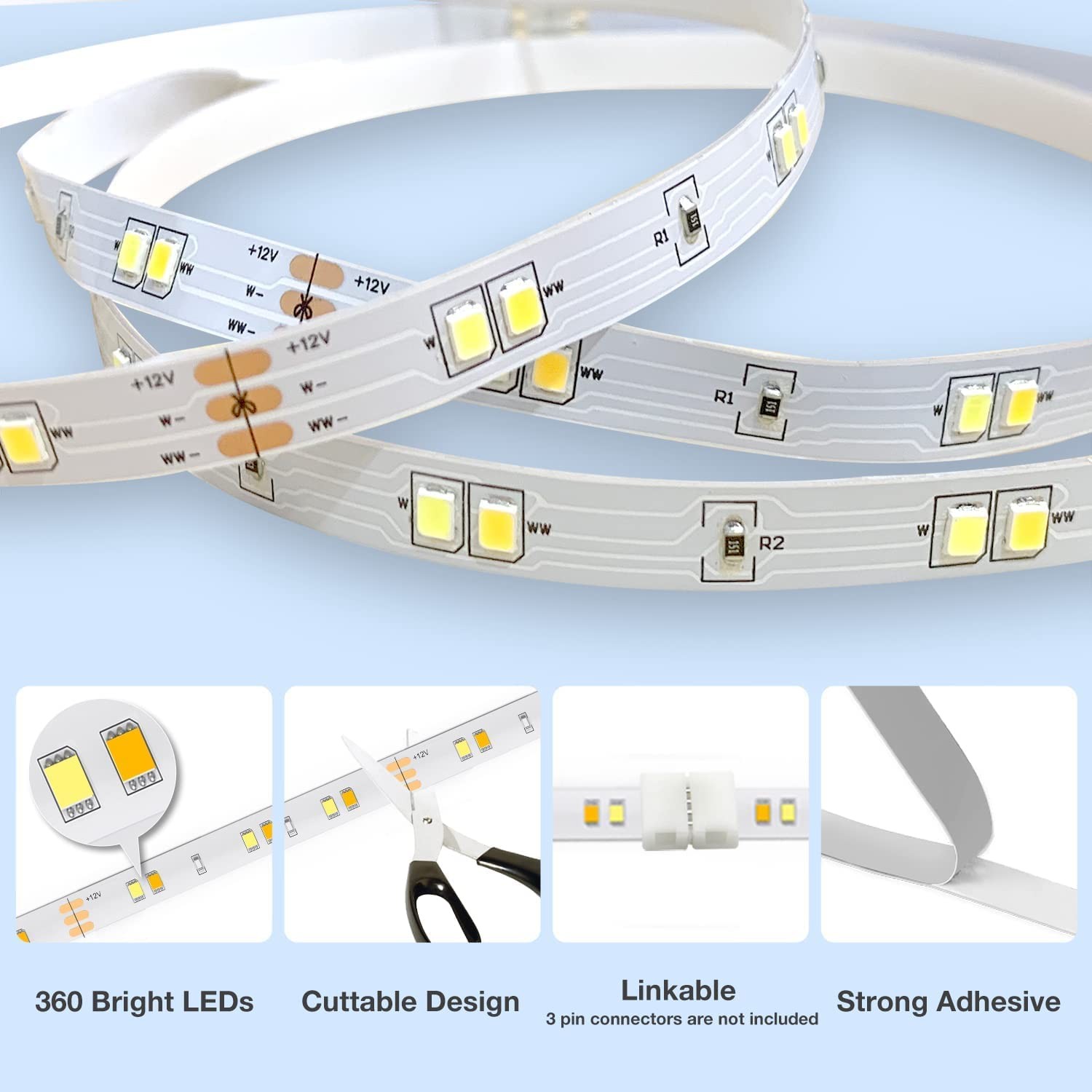 Under Cabinet Lights, 6 PCS Under Cabinet Lighting with Remote, Dimmable LED