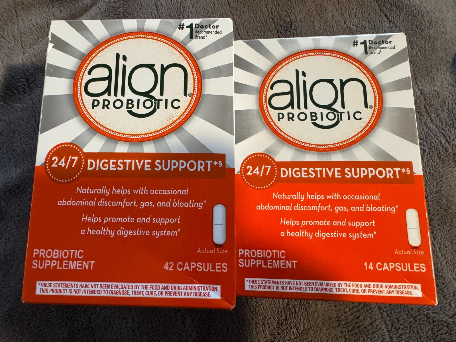New Lot Of 2 Align 24/7 Probiotic Digestive 42+14 56 Capsules EXP 9/2026-3/2027