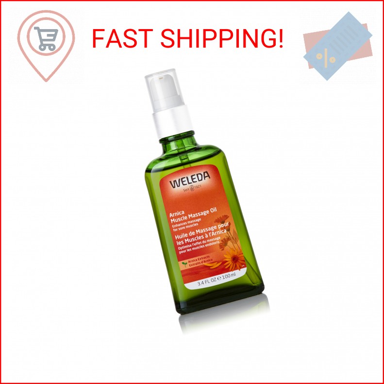 Weleda Arnica Muscle Massage Oil, 3.4 Fluid Ounce, Plant Rich Massage Oil with B