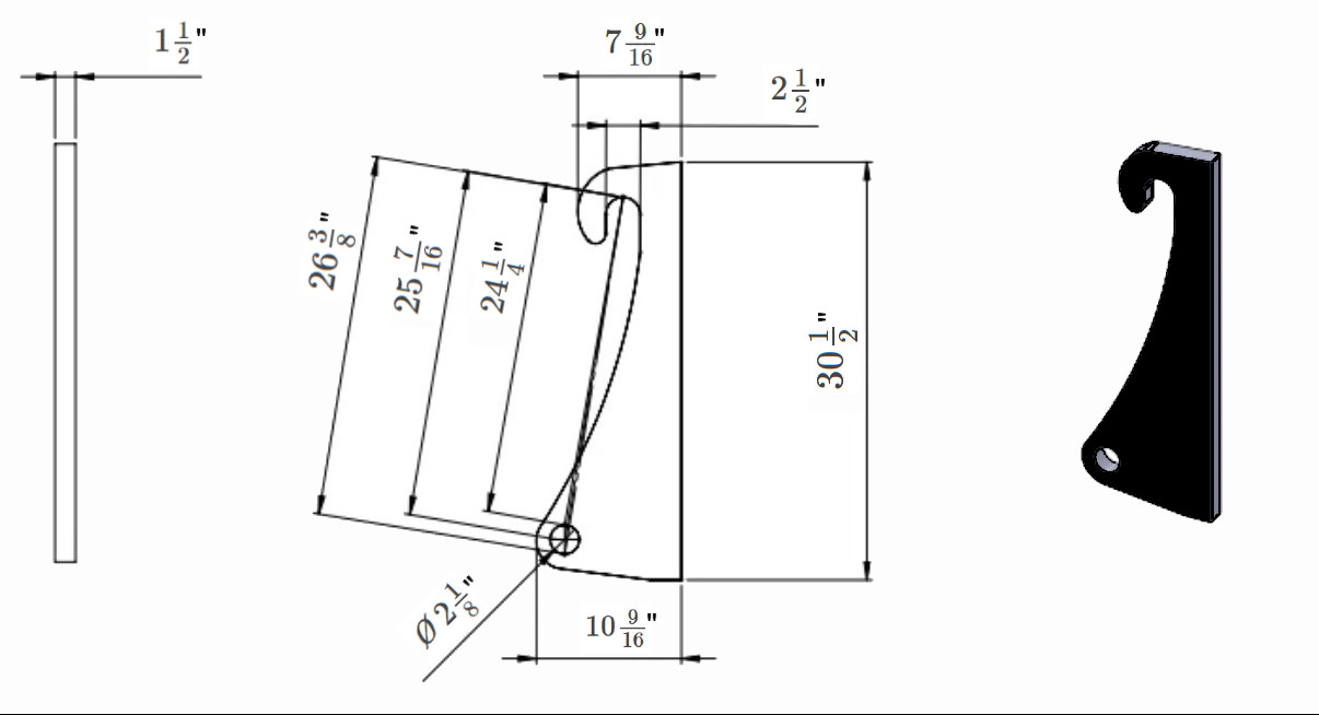 Blank Volvo Quick Attach for Volvo Loader mounts Sold as a pair w/ears and block
