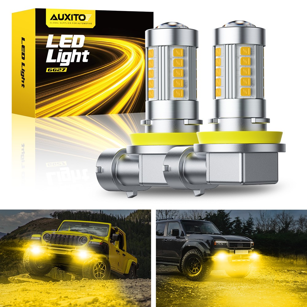 3000K Yellow LED Fog Light Bulbs H8 H11 H16JP H9 Driving Lamps Bright Kit AUXITO