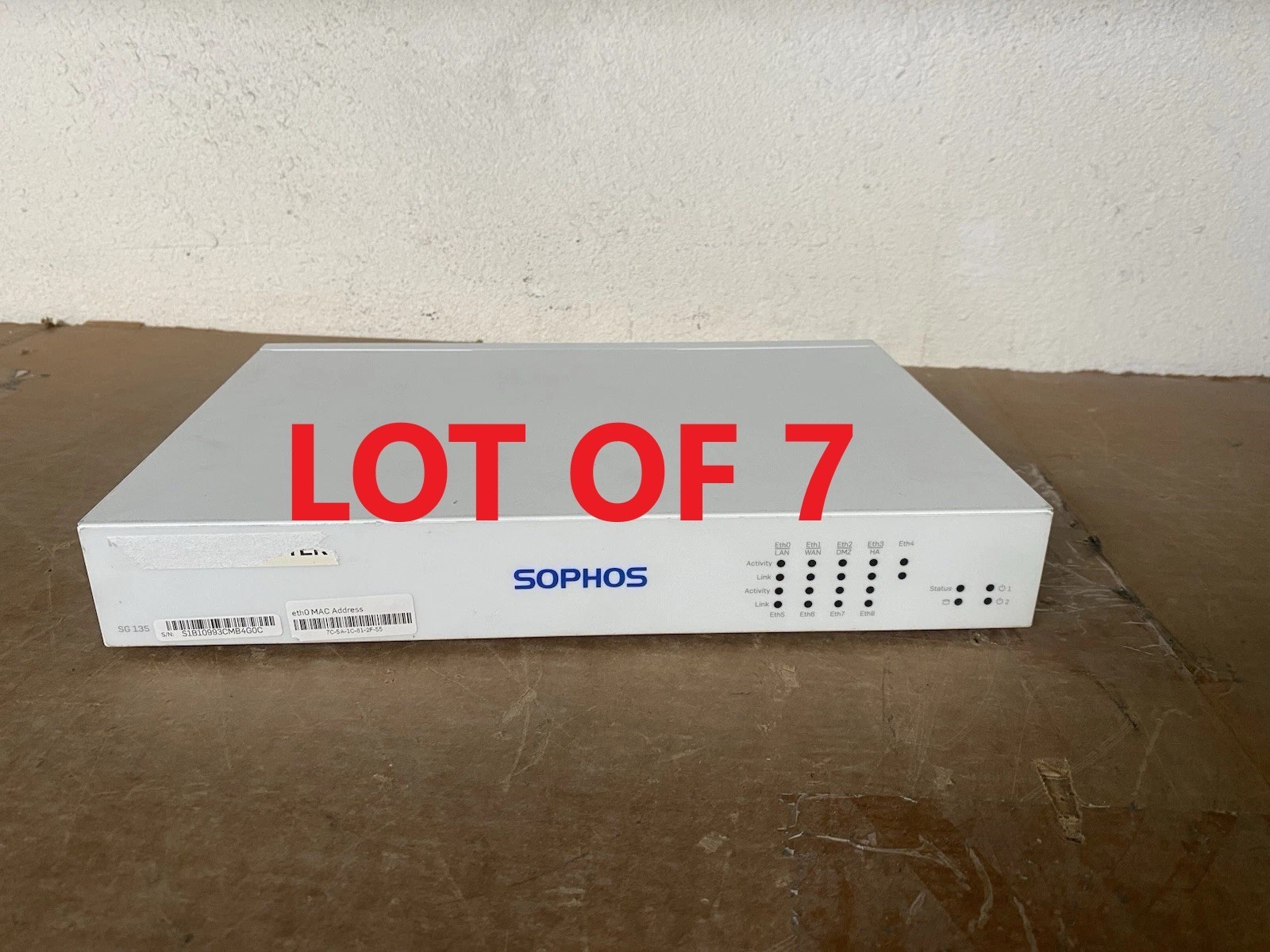 Lot Of 7 Genuine Sophos SG135 Rev. 3 Security Appliance Fireweall SFP