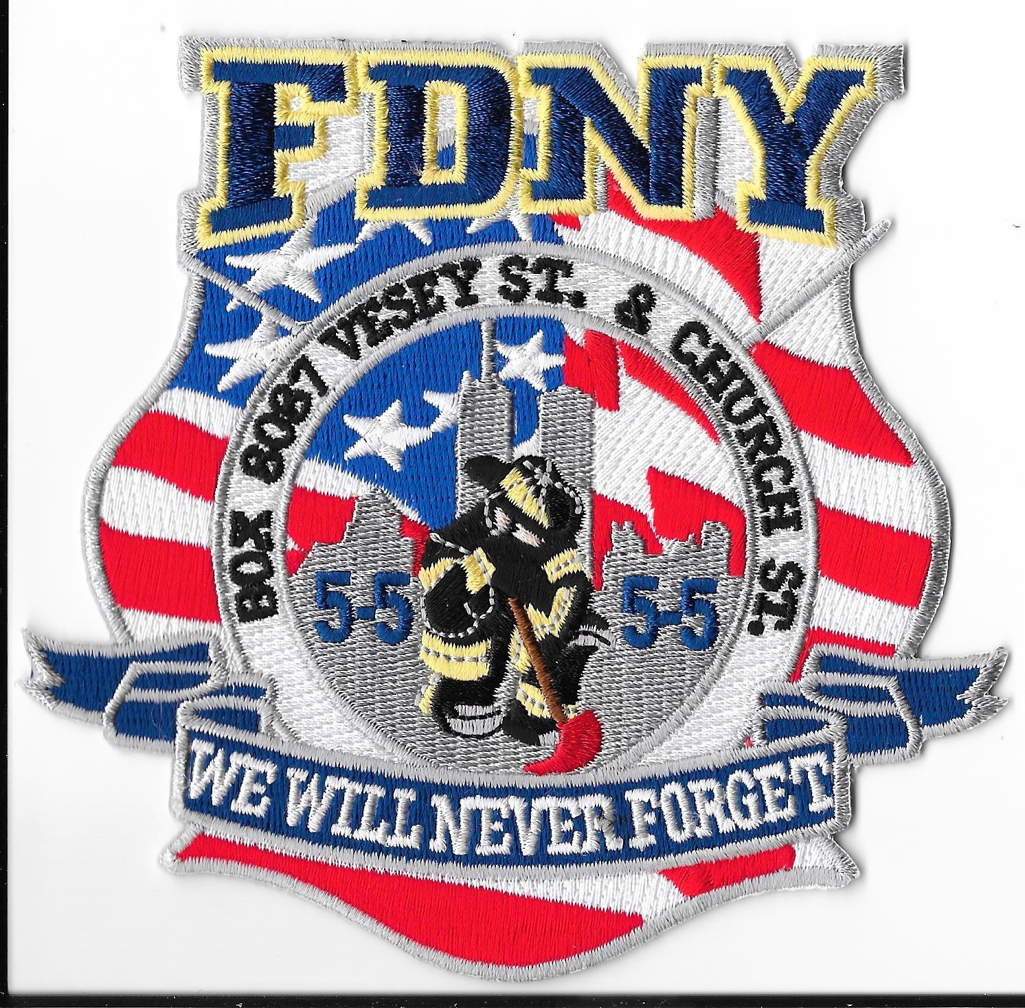 New York Fire Department (FDNY) 9-11-01 Vesey St & Church St Patch V9