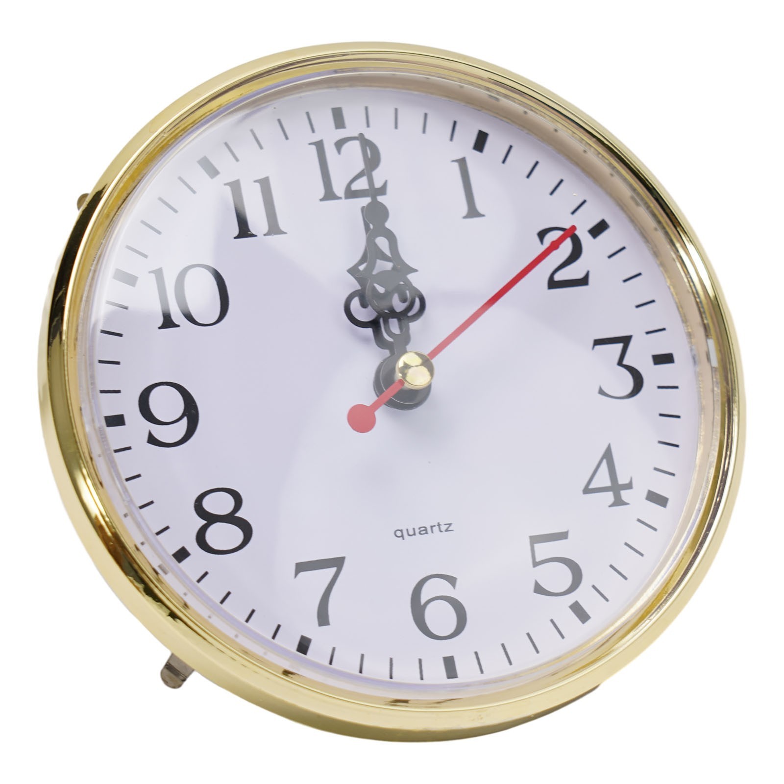 Arab Numerals Quartz Clock Insert Replacement Gold Trim Multiple Sizes