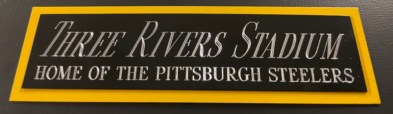 THREE RIVERS STADIUM STEELERS NAMEPLATE FO AUTOGRAPHED FOOTBALL-PHOTO-SEAT-CHAIR