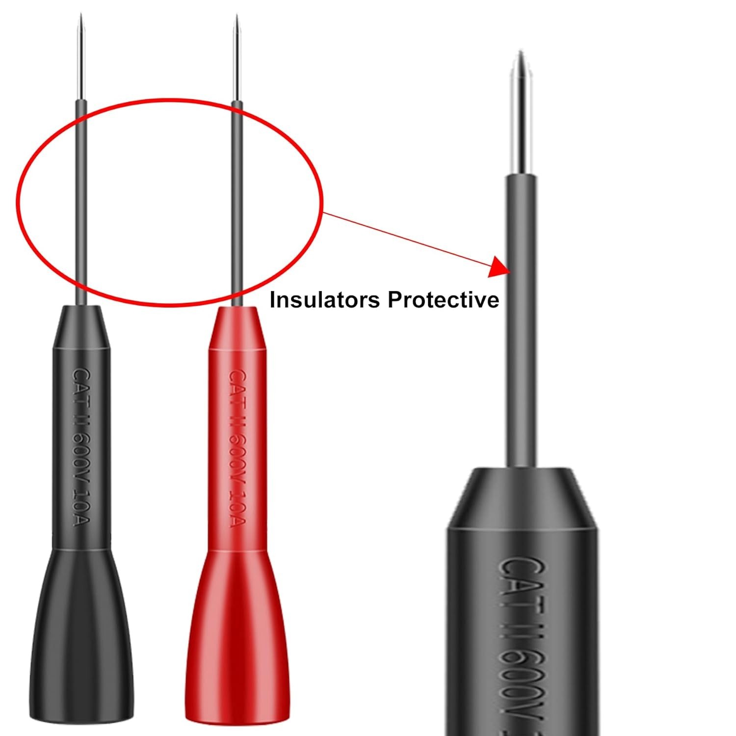 4 Pack 2mm Needle Probes for Fluke & Multimeters - Insulation-Piercing, 600V...