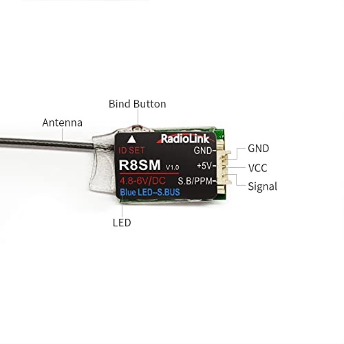 R8SM 2.4G 8 Channels Mini Receiver SBUS/PPM Long Range Control for FPV Micro