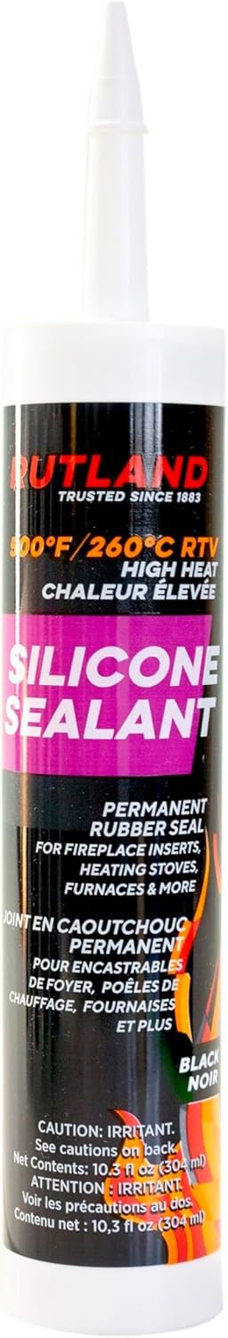 Rutland 500°F RTV High Heat Silicone Sealant Black, USA-Made Black