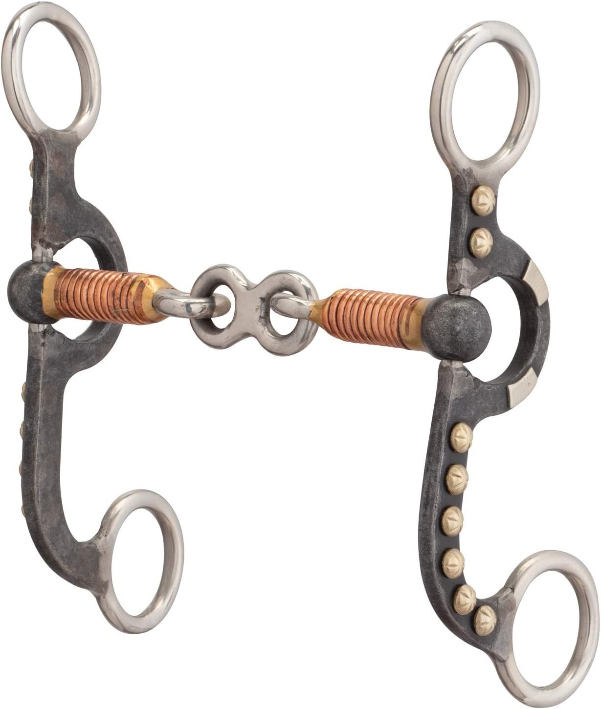 Weaver Leather 4-5/8" Pony Bit, 3-Piece Dogbone Mouth, Buffed Black