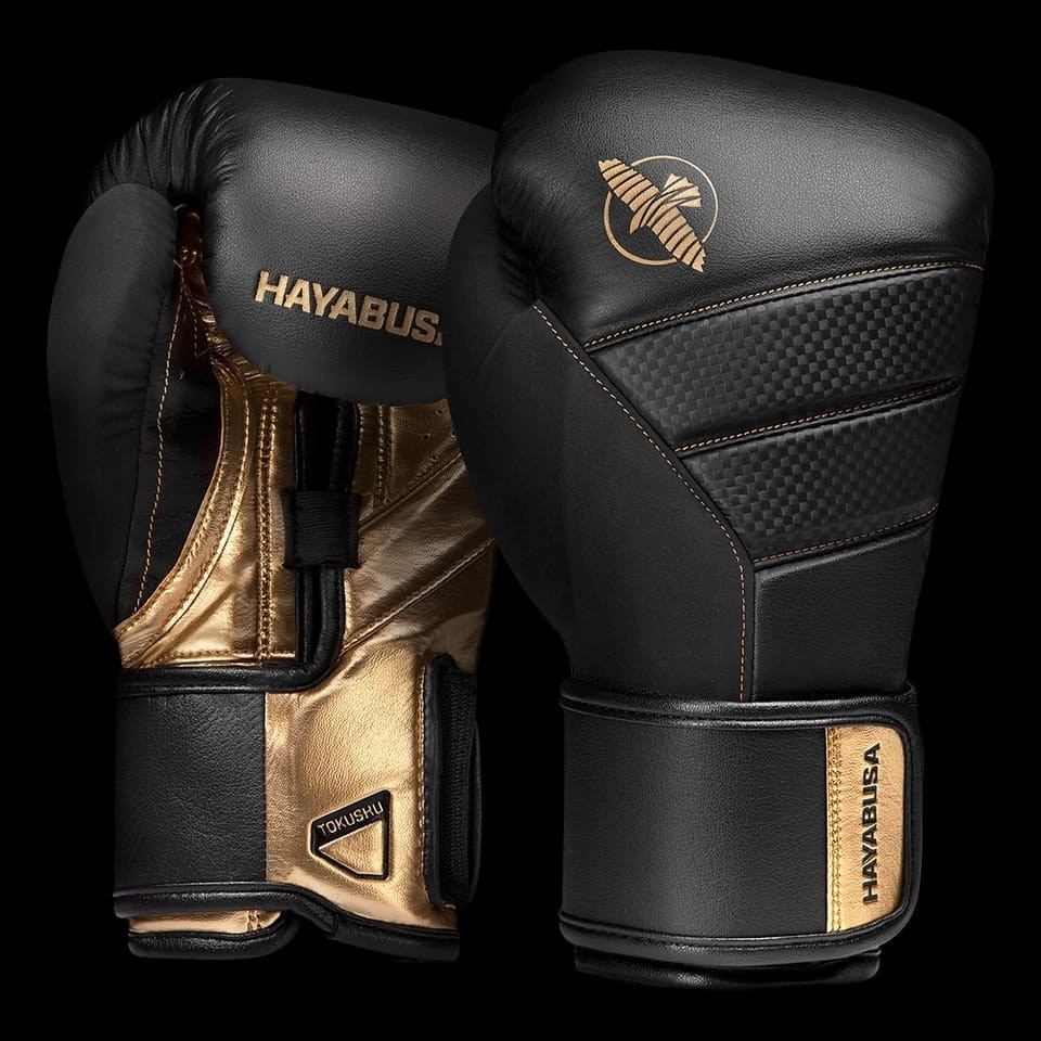 Hayabusa T3 Boxing Gloves Black Gold 16oz Authentic Sparring Training MMA