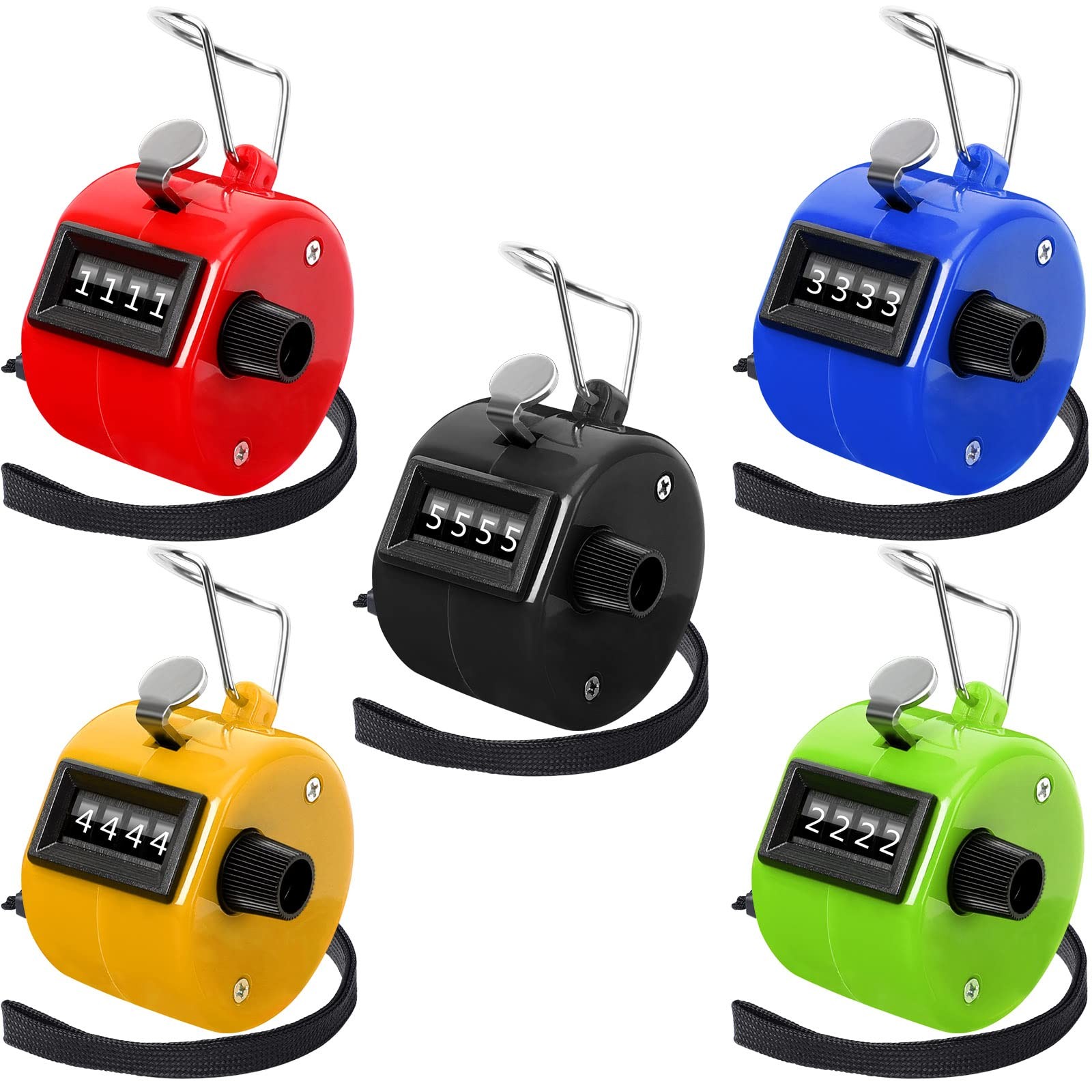 Handheld Tally Counter Clicker  4 Digit Number, 5 Pack for Events, Sports,