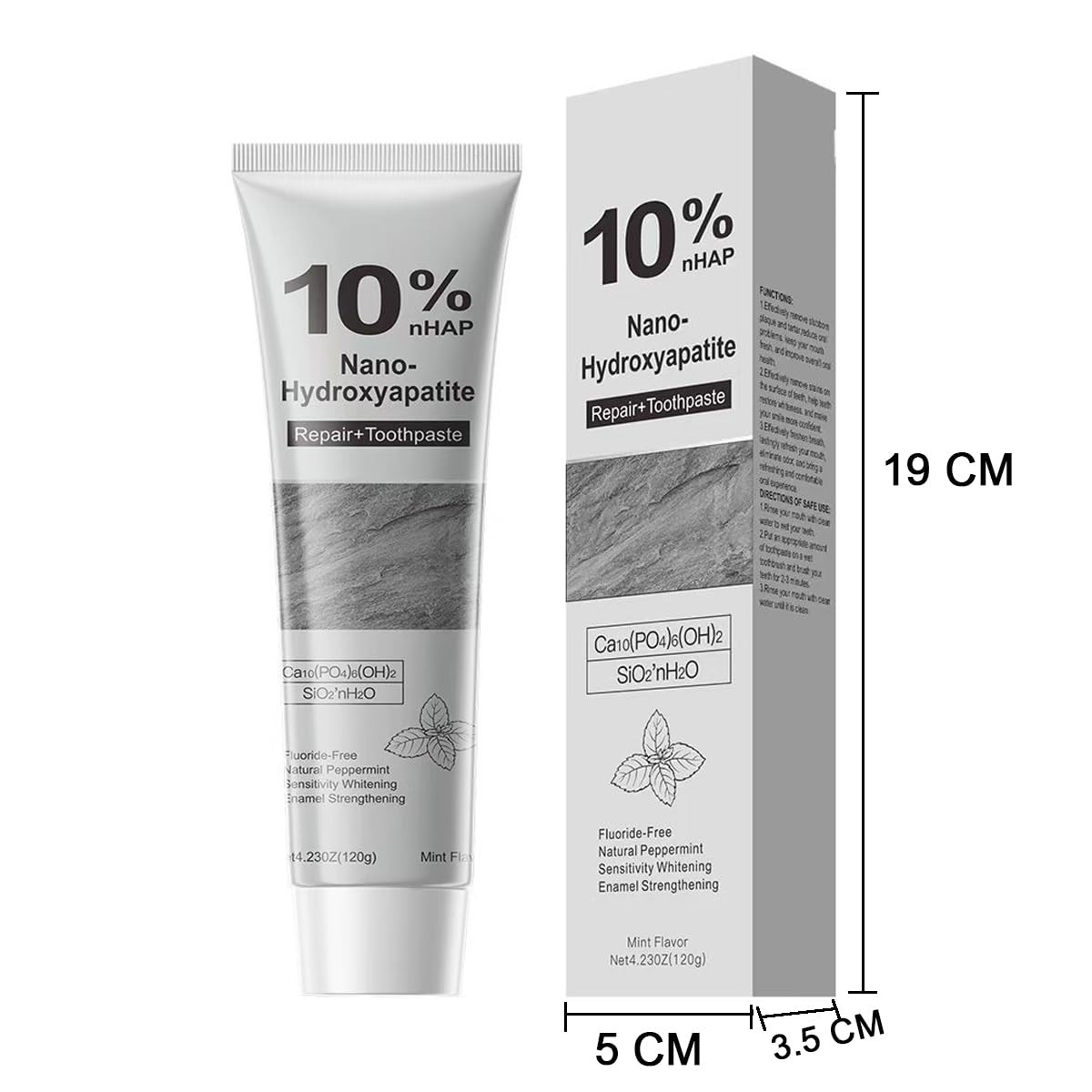 2 PCS Hydroxyapatite Toothpaste,10% Nano 4.23 Ounce (Pack of 2)