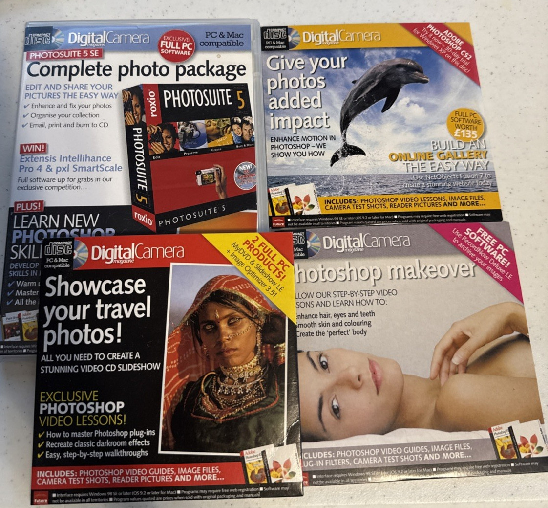 Digital Camera Magazine CD Lot of 4 for PC & Mac Compatible 2005