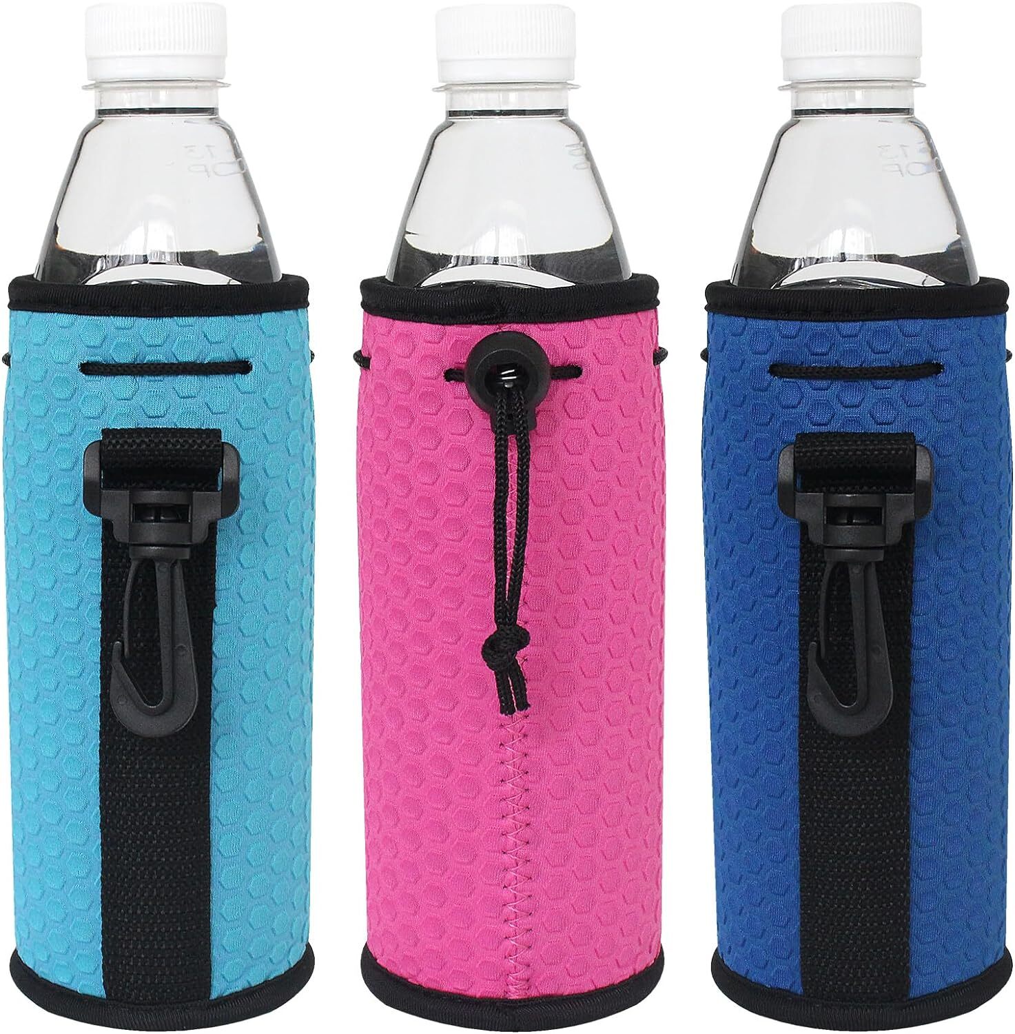 Water Bottle Sleeves, 3 Pcs Neoprene Insulators Bottle Carrier Holder with Buckl