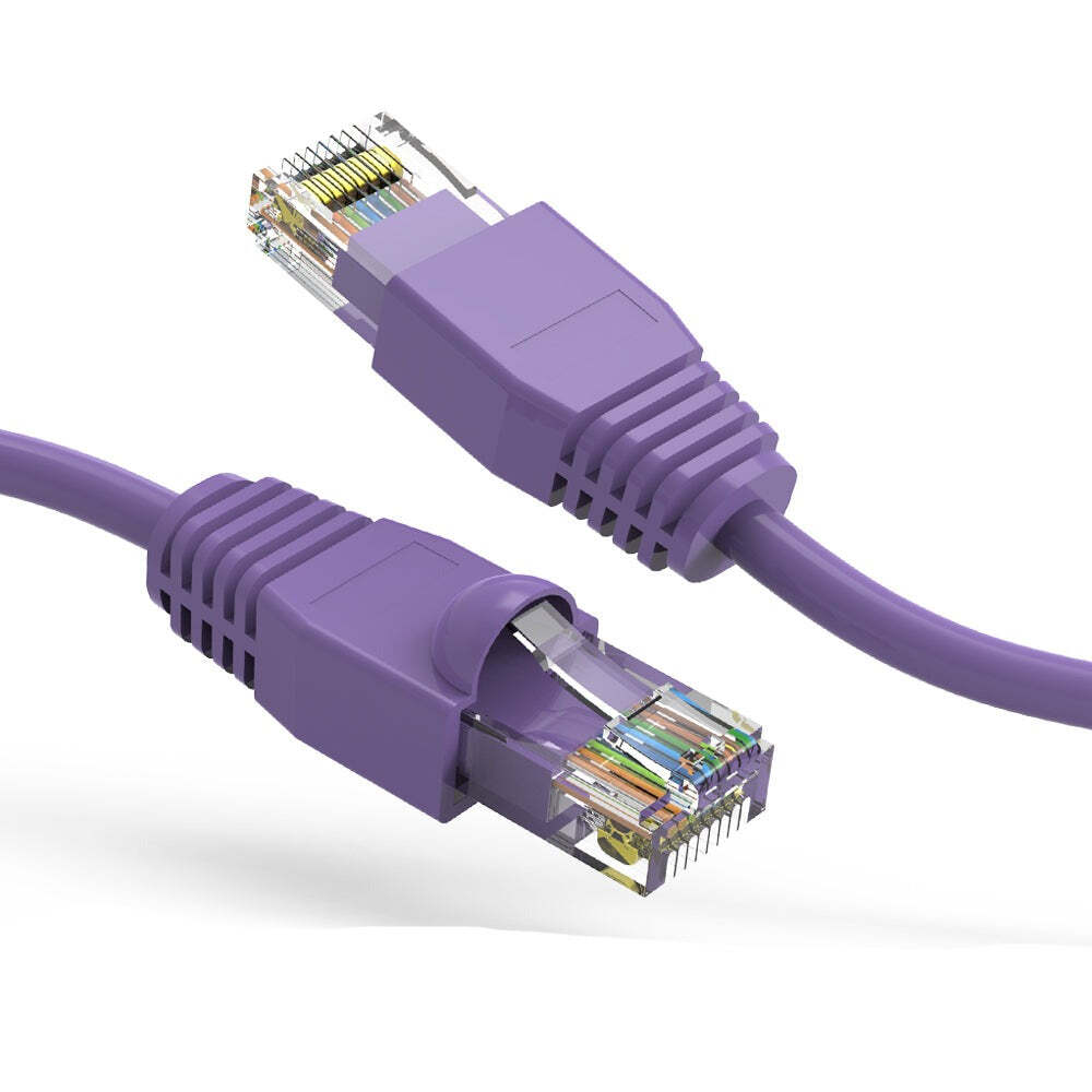 7Ft CAT6A UTP Ethernet Network Booted Cable Purple