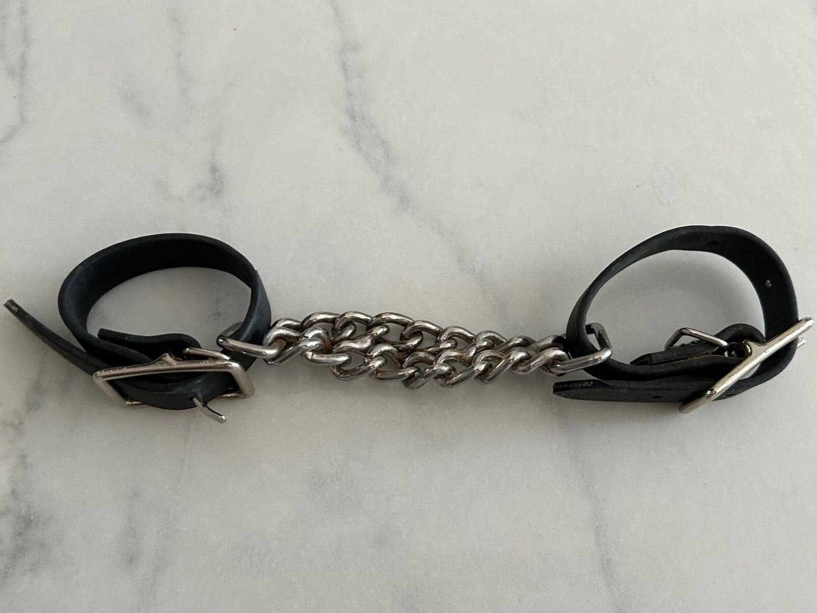 4″ CHROME PLATED BIOTHANE DOUBLE FLAT CURB CHAIN BLACK