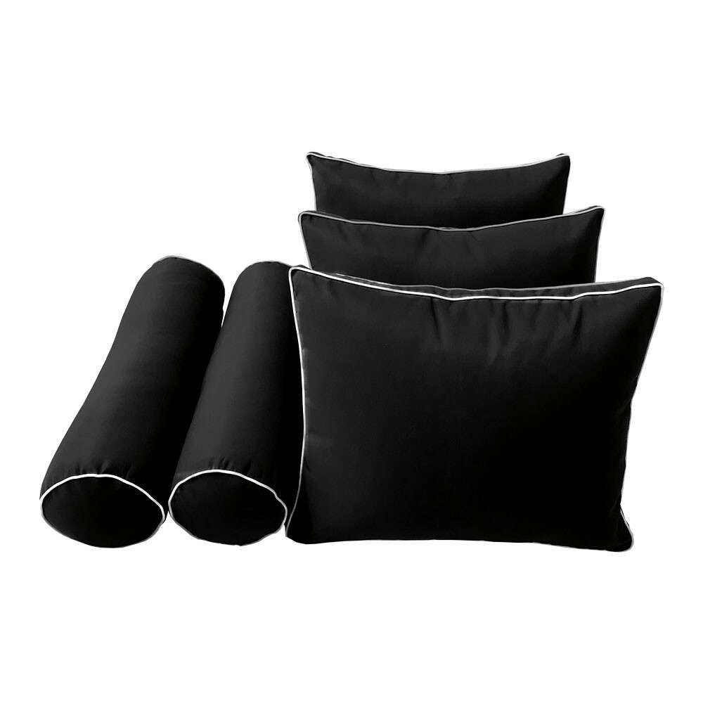 Style3 6PC Contrast Pipe Daybed Mattress Cushion Complete Set-Full Size AD109