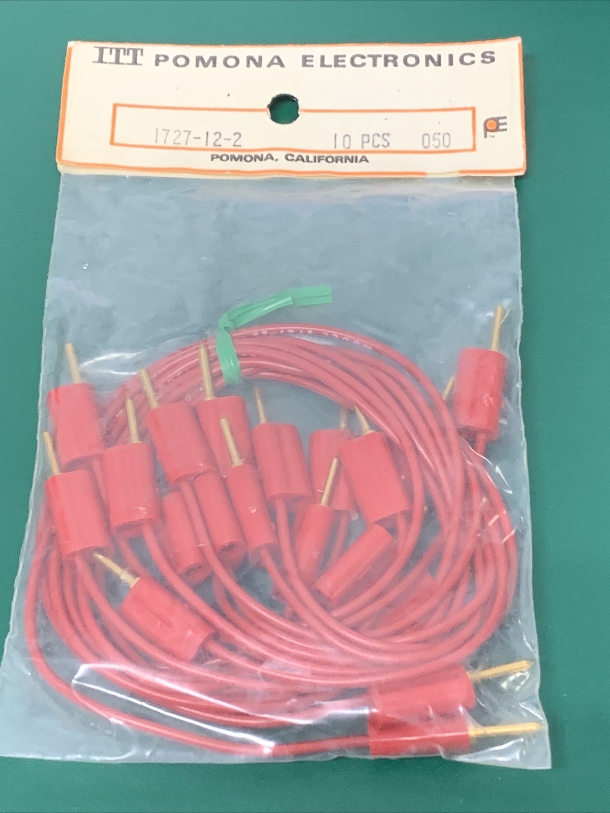 ITT 1727-12-2 RED TEST LEAD POINT TO POINT 12" PATCH CORD NEW IN PACKAGE 10 PCS
