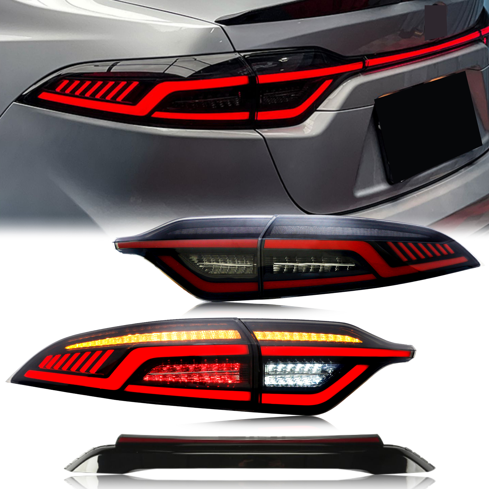LED Tail Lights Center Lamp for Toyota Corolla 2020-2024 Sequential Rear Lamps