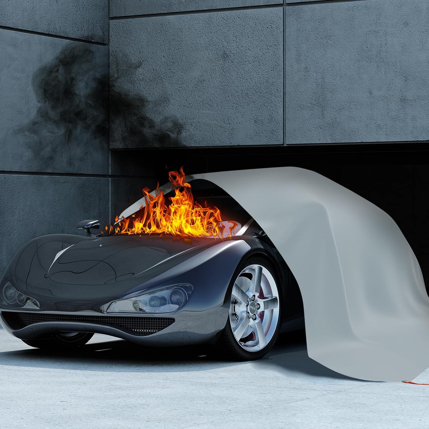 Car Fire Blanket, Large Fireproof Blanket Fire Extinguisher Blanket for Electric
