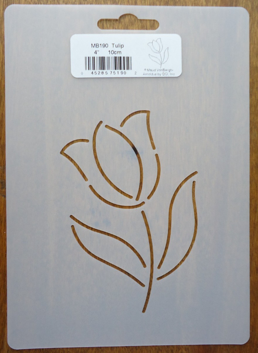Stencil Quilting MB190 Tulip quilt crafts QC 4" 10cm stitch journal template