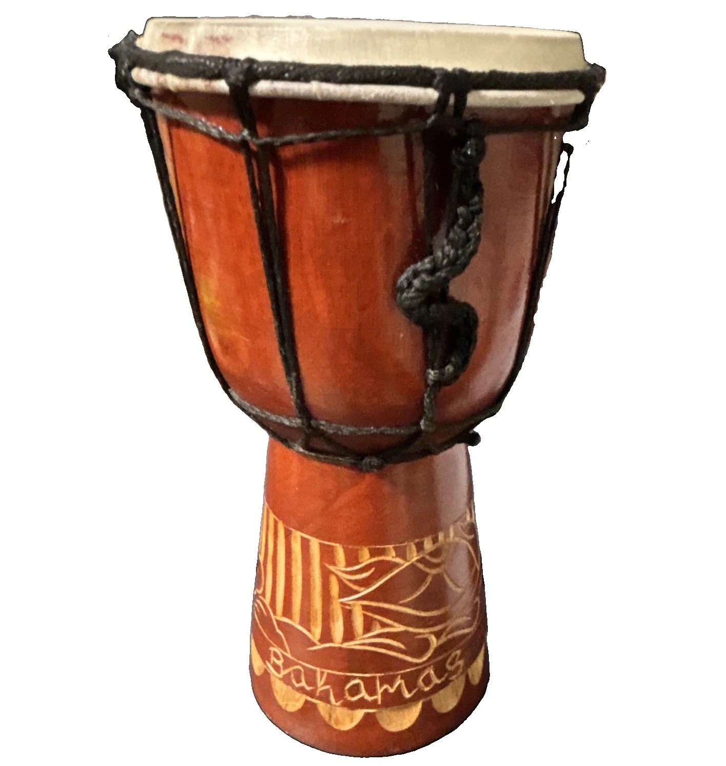 Rope-Tuned Wood Djembe Hand Drum Goblet Drum w/ Natural Skin Head Analog