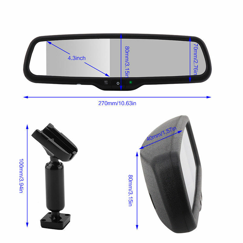 OEM 4.3" Car Rear View Mirror Monitor No1 Bracket+HD Reversing Camera For Toyota