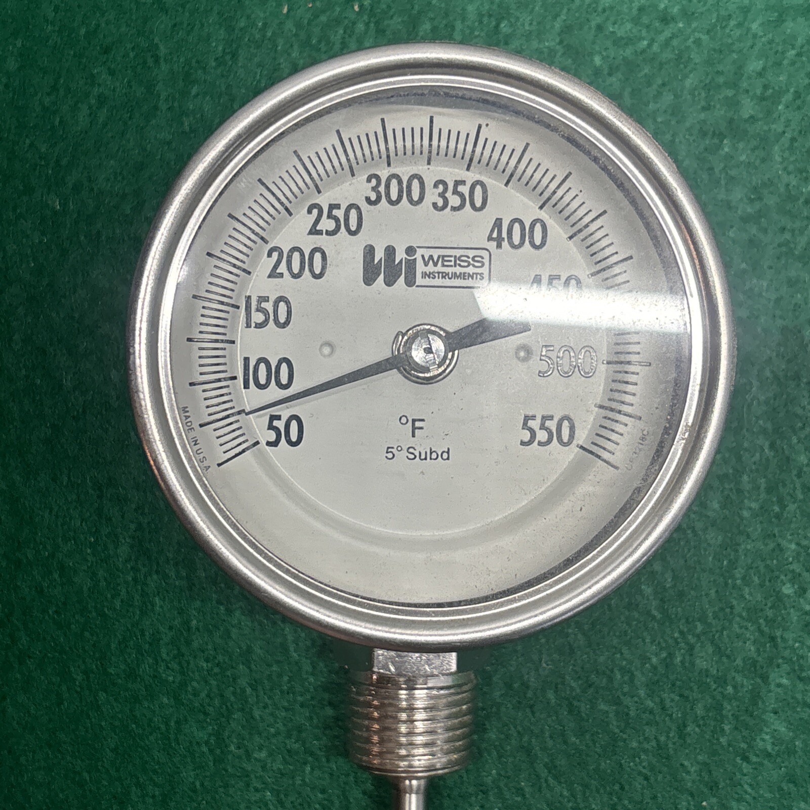 Weiss Instruments 3 inch 50/500 deg. 12 inch Stainless Steel Stem Thermometer