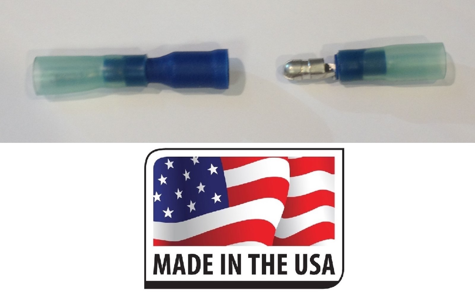 (10) BLUE 16-14 GA .180 SIZE 3M HEAT SHRINK BULLET CONNECTORS (MALE/ FEMALE)