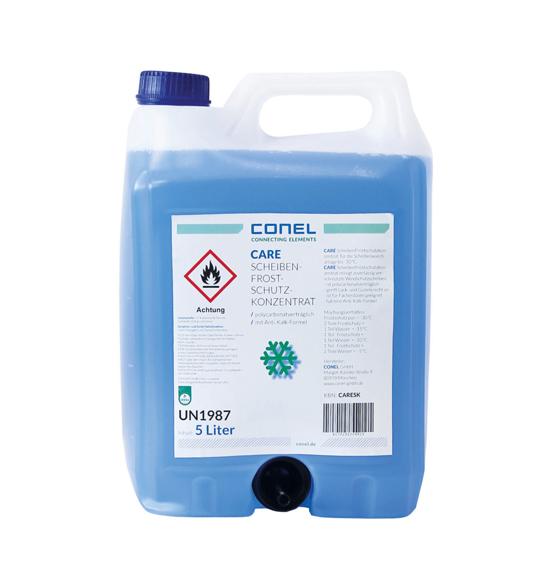 Conel Care Car Windscreen Clear 10 Litre Canister Concentrate with Antifreeze -30C