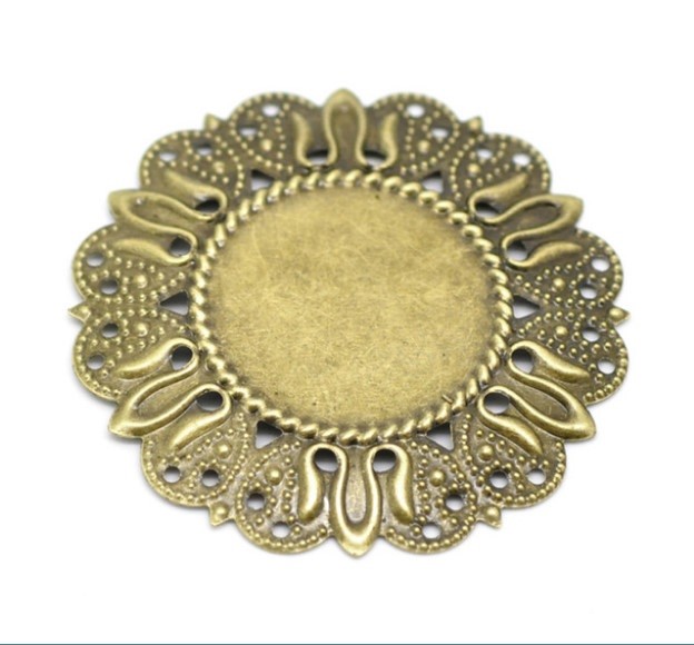 Pack of 12 ROUND Antique Bronzed CABOCHON SETTINGS 2" (50mm) (18544) Findings