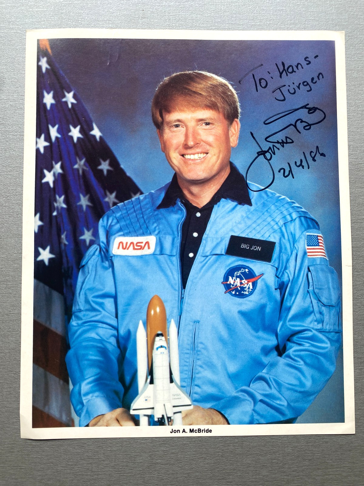 JON McBRIDE (†2024) Astronaut Signed NASA Autograph Card 20x25 Autograph