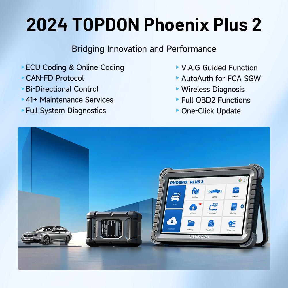 2025 TOPDON Phoenix Plus 2 PRO Bidirectional Car Diagnostic Scanner ECU Coding