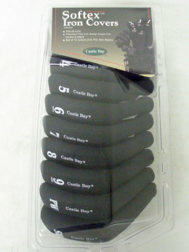 Castle Bay Softex Iron Covers, RIGHT HANDED, Black, NEW, Set of 10, #3-SW +Blank