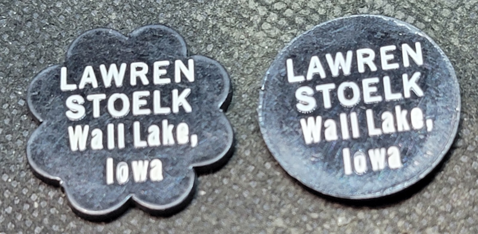 2 WALL LAKE, IOWA TRADE TOKENS L1518
