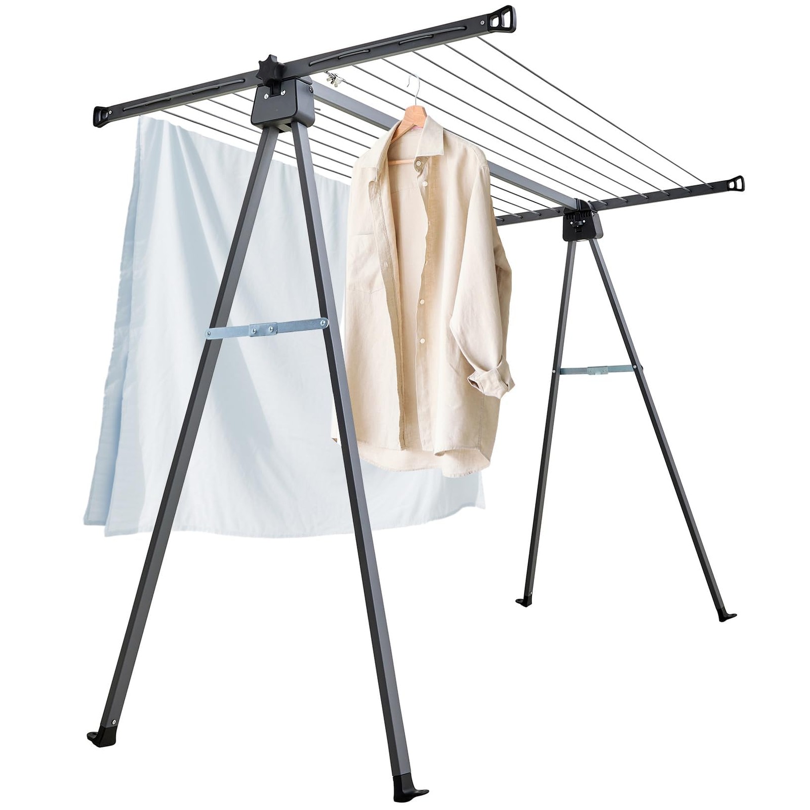 A Shape Clothes Drying Rack Folding Outdoor Clothesline, Heavy Duty Stainless...