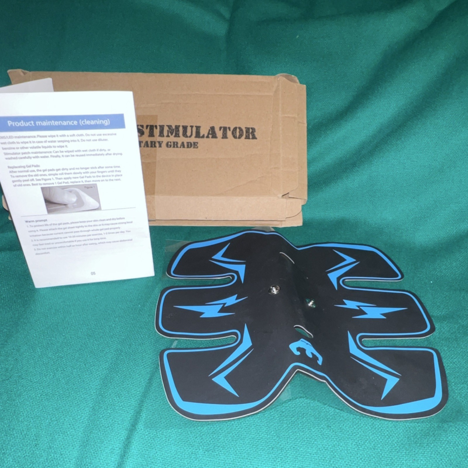 Muscle Stimulator Adjustable Intensity LED Display Abdominal EMS Exerciser