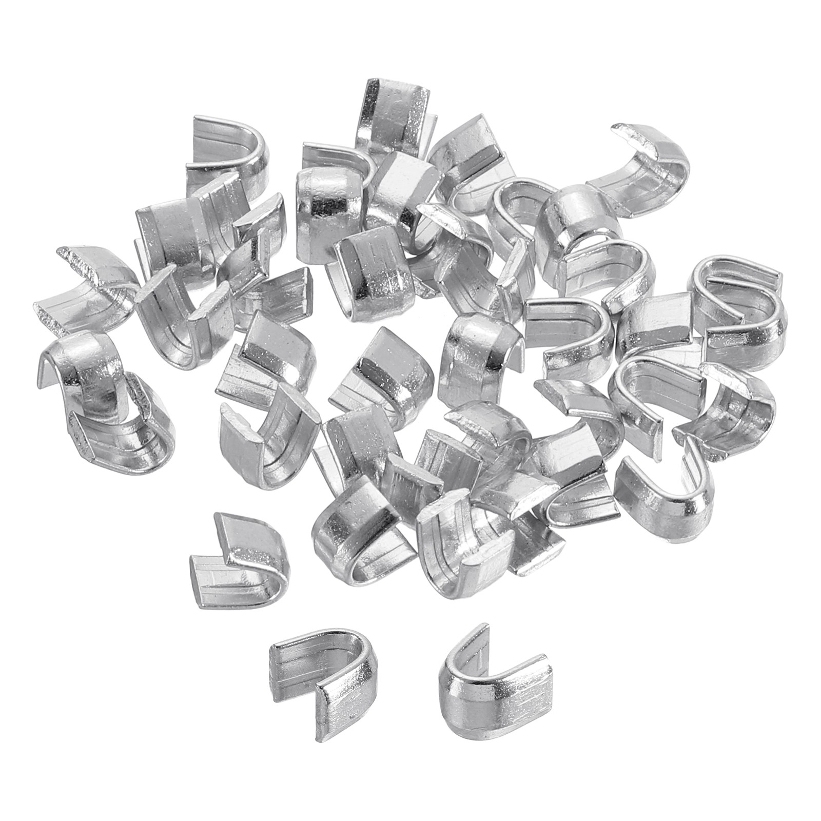 40Pcs #10 U Shape Top Stoppers Closed-end Zipper Slider, Silver Tone