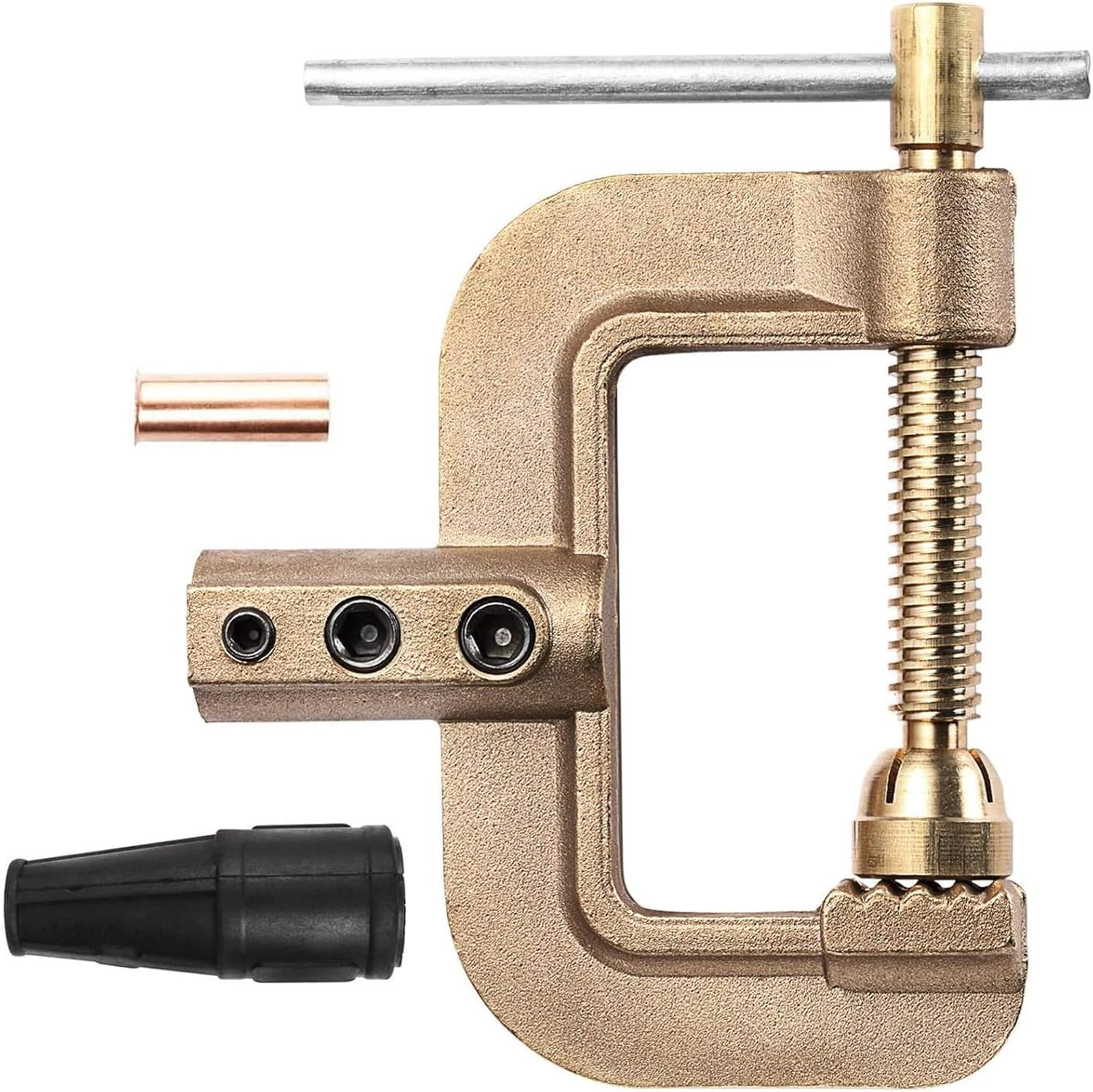 400A C-Style Welding Ground Clamp, Heavy Duty Solid Brass Earth Clamp with Screw