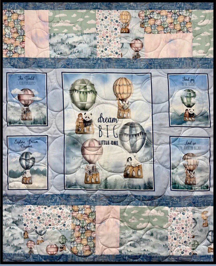 Up & Away Quilt Pattern-Using a Panel and Fat Sixths