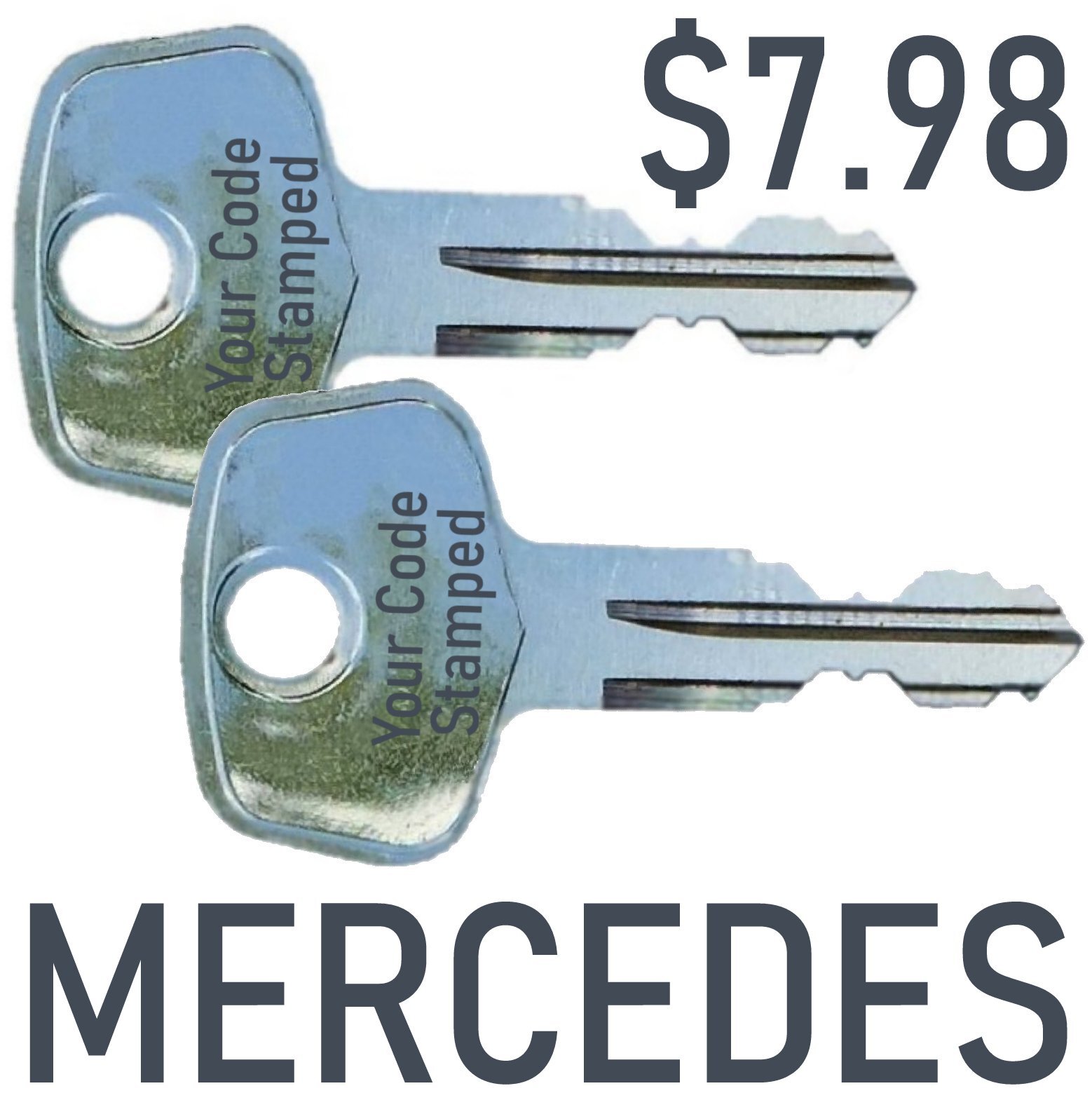 2 MERCEDES ROOF RACK KEY Car Ski Lock Bicycle Hauler Carrier Kayak Crossbar Bike