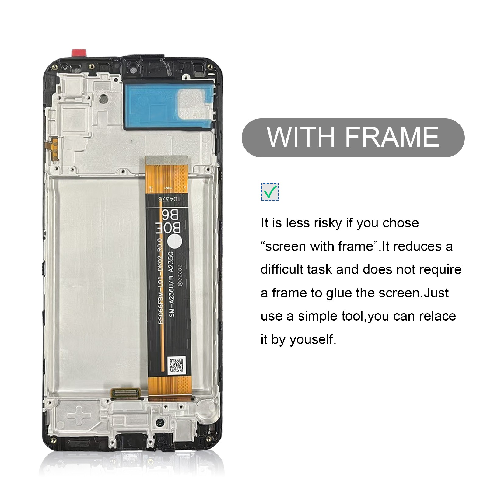 For Samsung Galaxy A23 5G SM-A236U LCD Touch Screen Assembly Frame Replacement