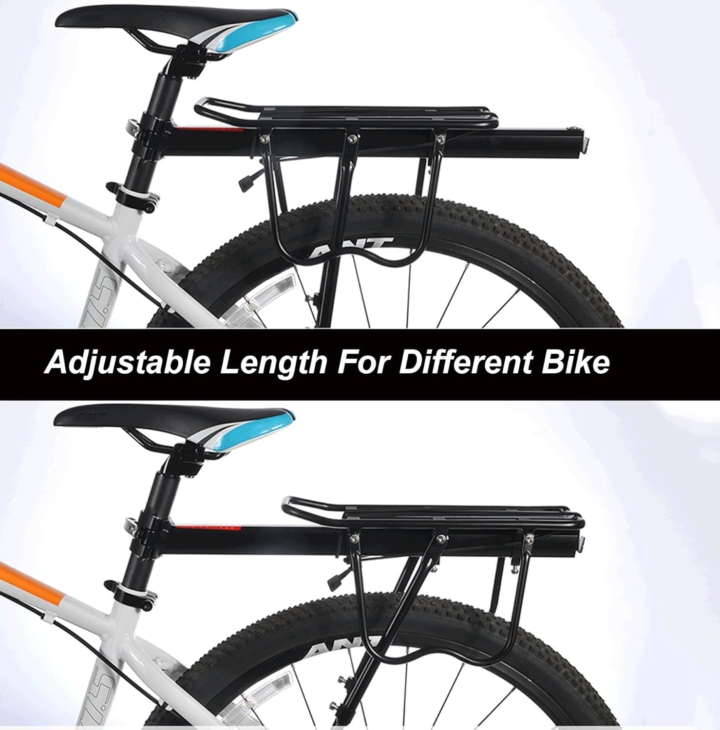 Rear Bike Rack Bicycle Cargo Rack Quick Release Adjustable Alloy Bicycle Carr...