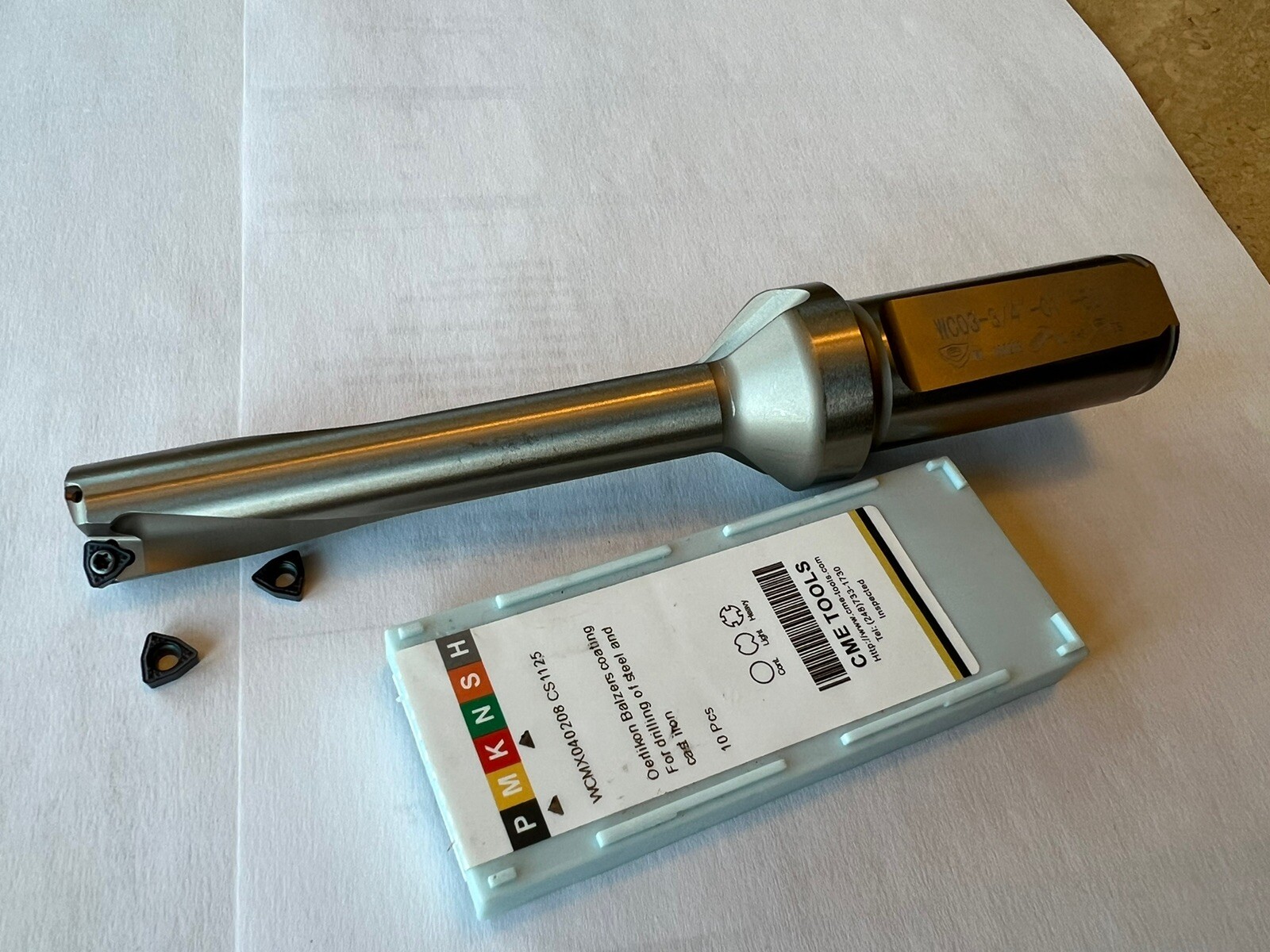 U drill 5D 3/4”x3-3/4” x6-3/4” X-long,index, Extra 10pcs inserts #UD5-34