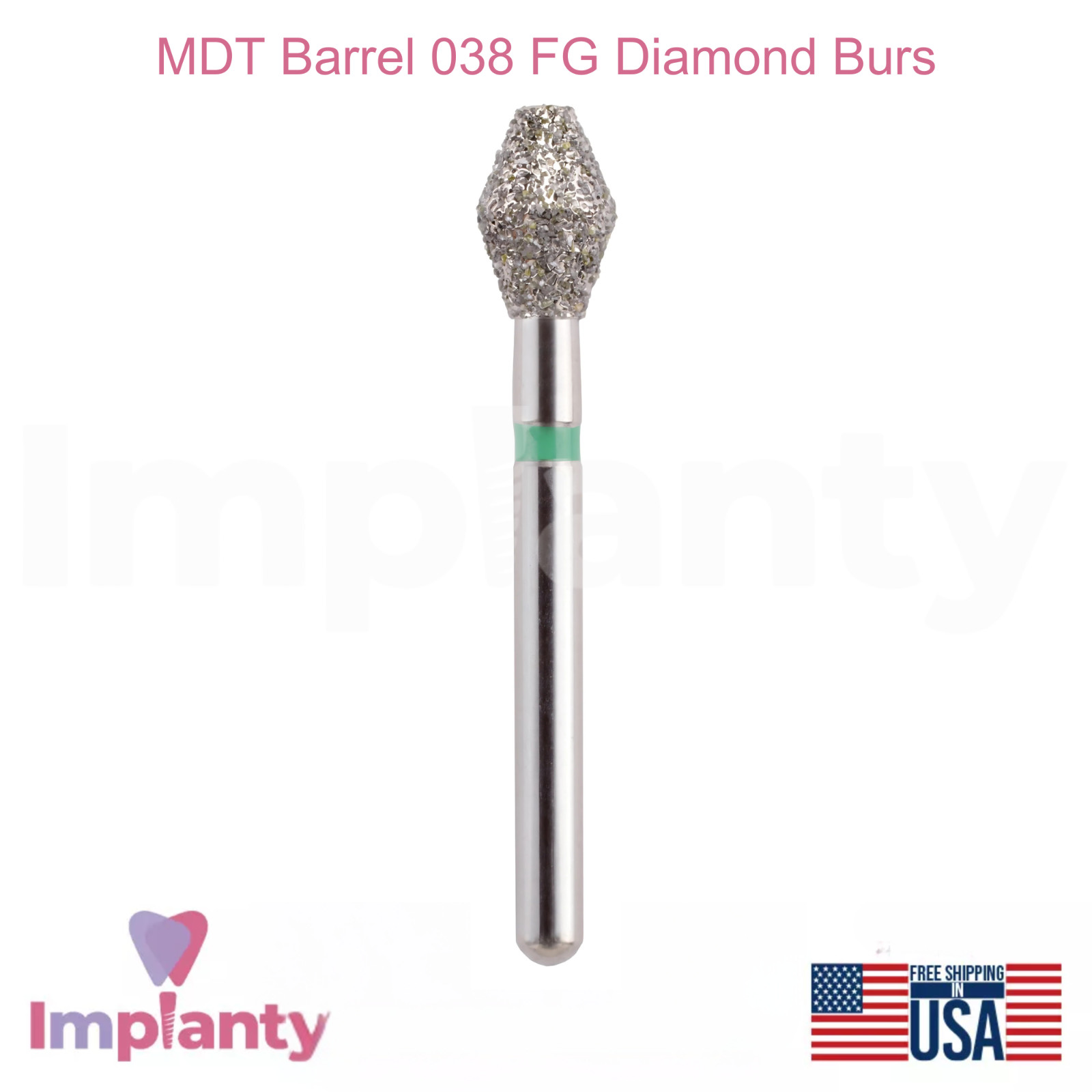 MDT Dental Barrel 038 FG Diamond Burs Occlusal Reduction & Refining Edges