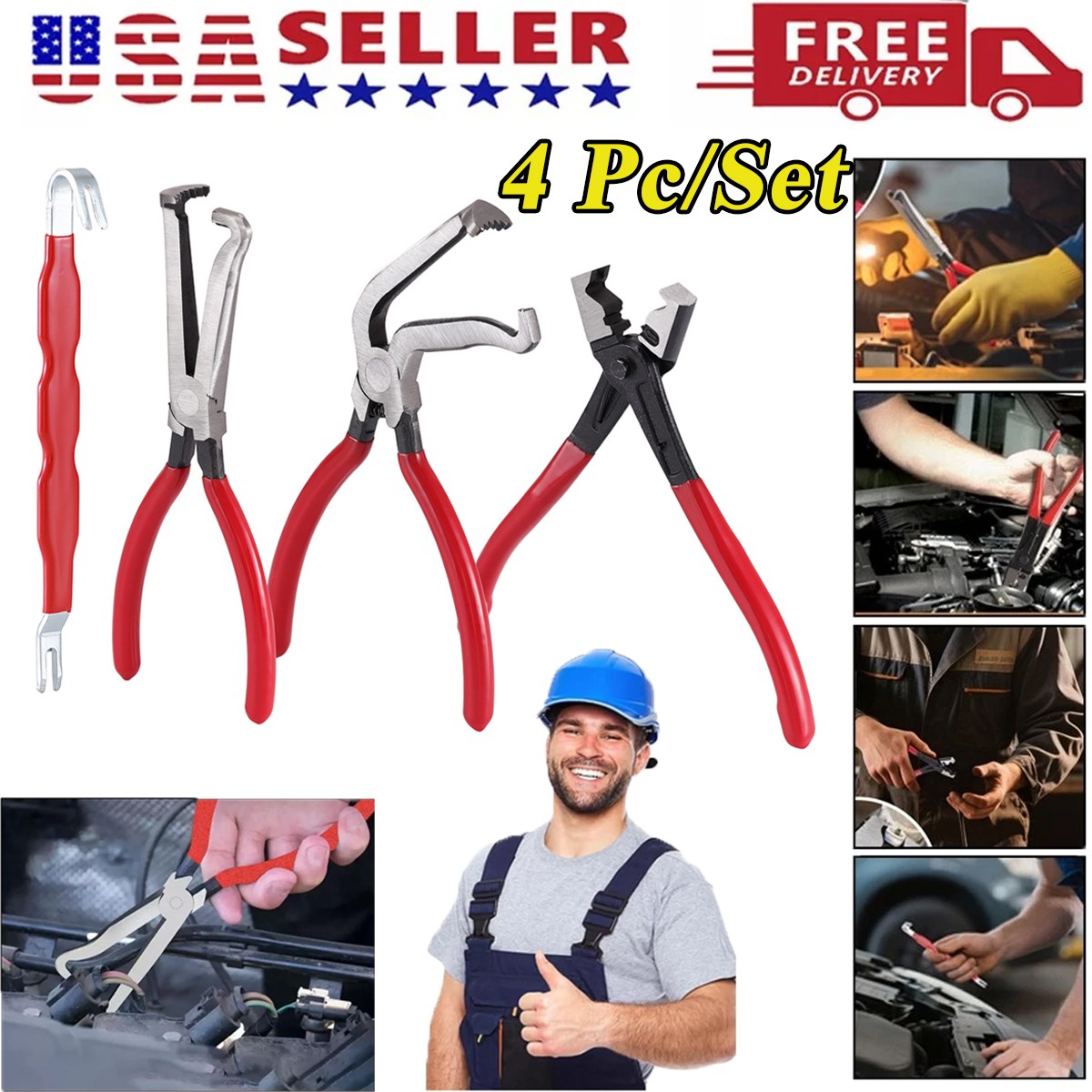 4Pcs Electrical Disconnect Pliers 60° Automotive Electrical Connector Separator