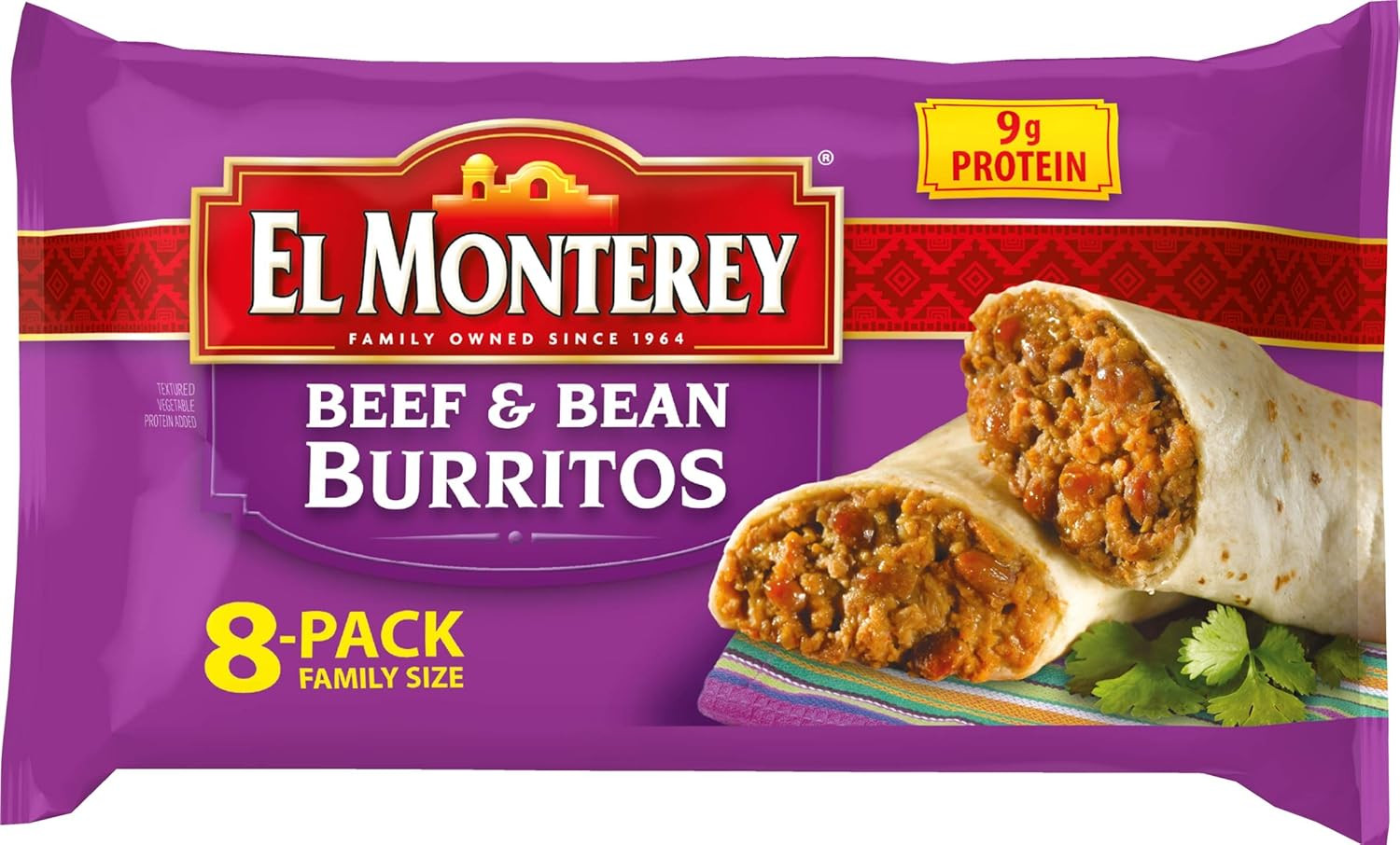Beef and Bean Burritos Made with Real Beef, 8 Ct Box